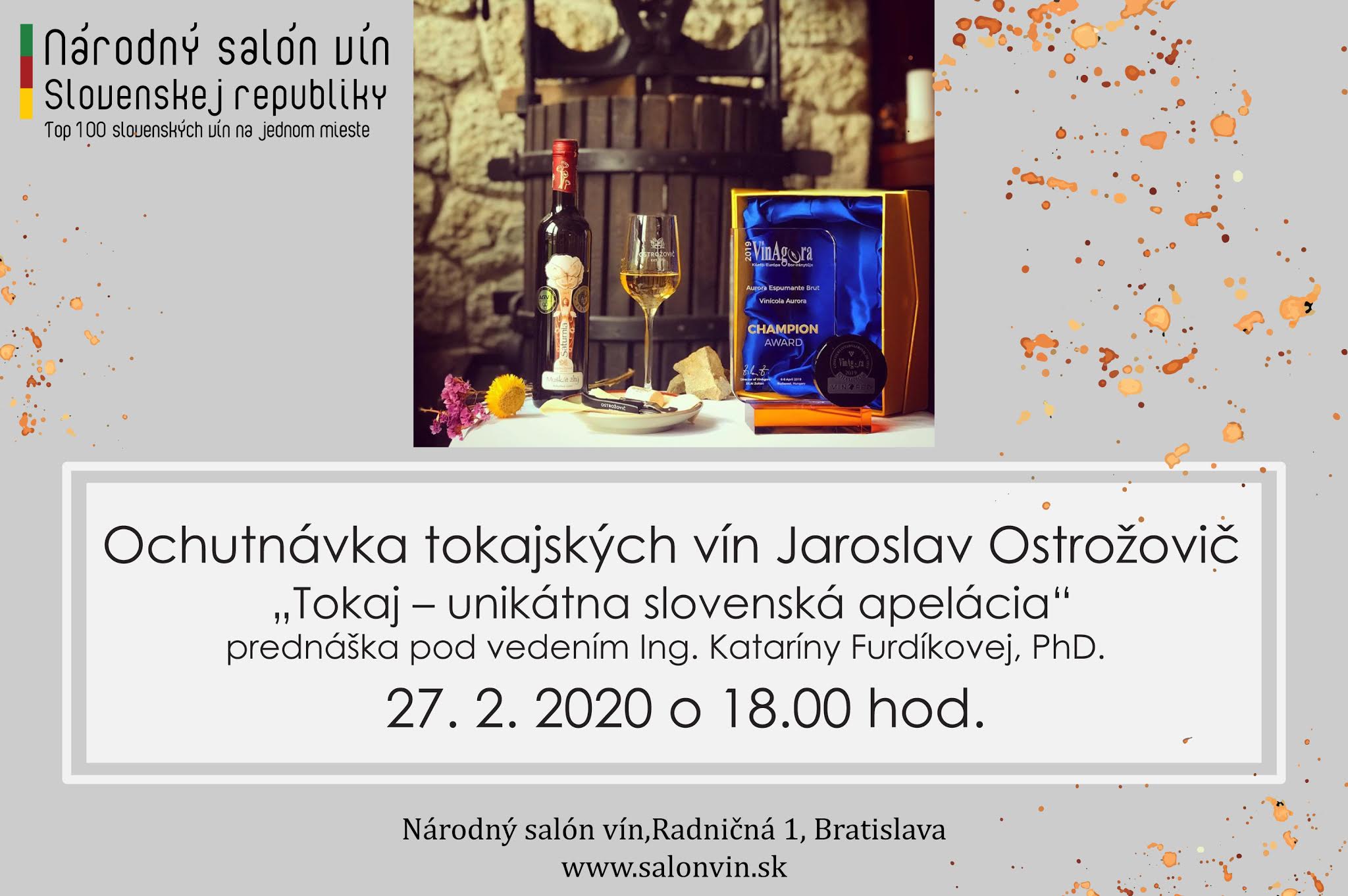 Ochutnávka tokajských vín spojená s prednáškou o Tokaji