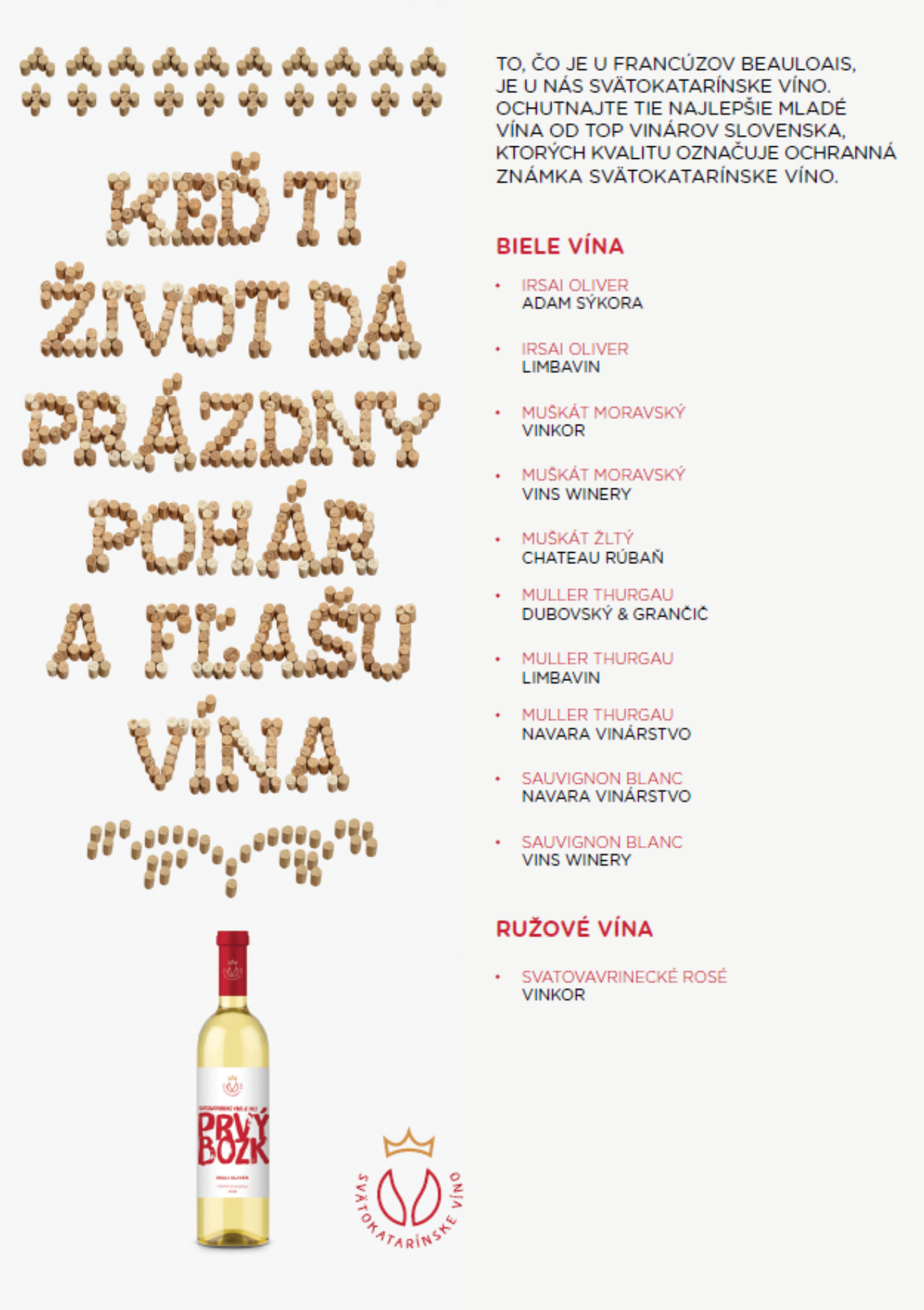 Poznáme tohtoročný výber Svätokatarínskych vín