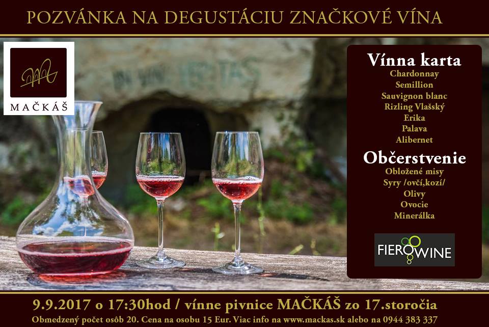 Ochutnávka v pivniciach zo 17. storočia (9.9.2017)