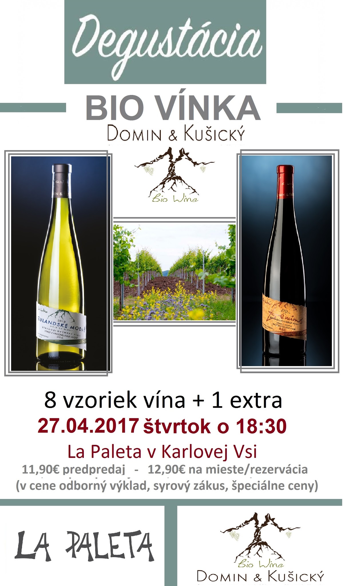 Degustácia BIO vín z vinárstva Domin&Kušický (27.4.2017)