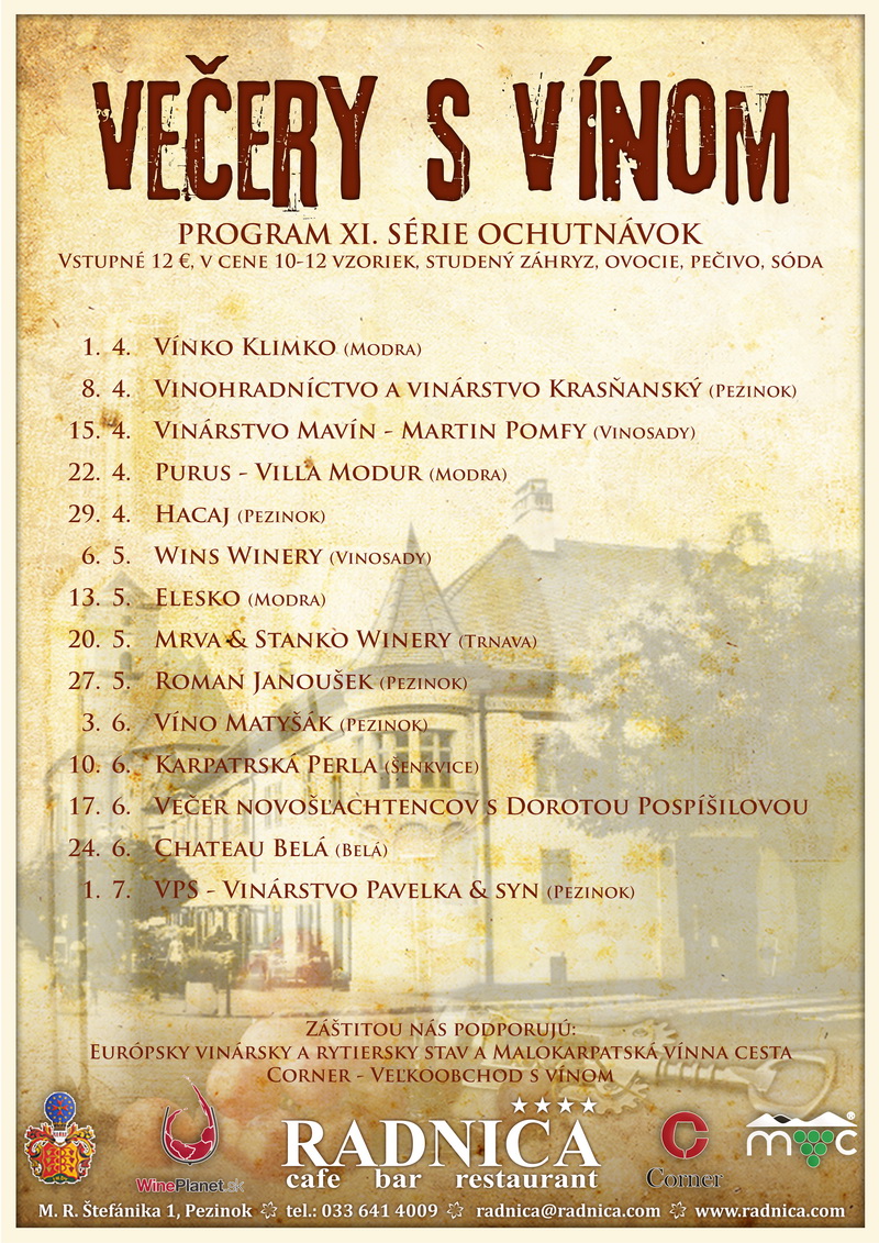 Večery s vínom v Radnici