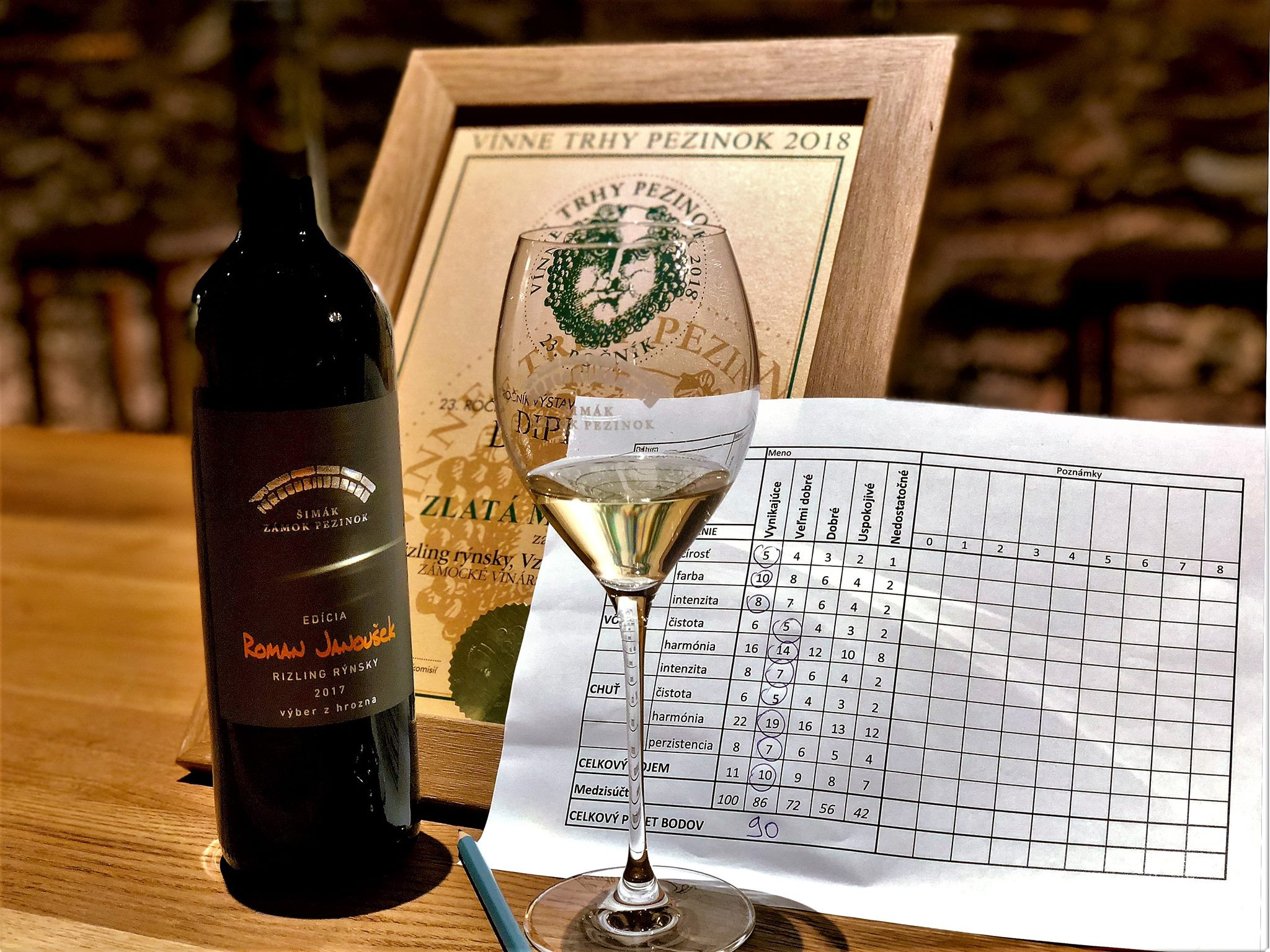 Degustácia vín Zámockého vinárstva s hodnotením podľa O.I.V. (25.10.2018)