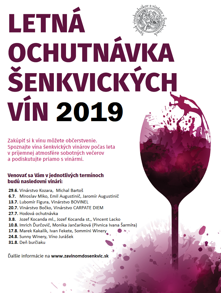 Letné ochutnávky šenkvických vinárov 2019