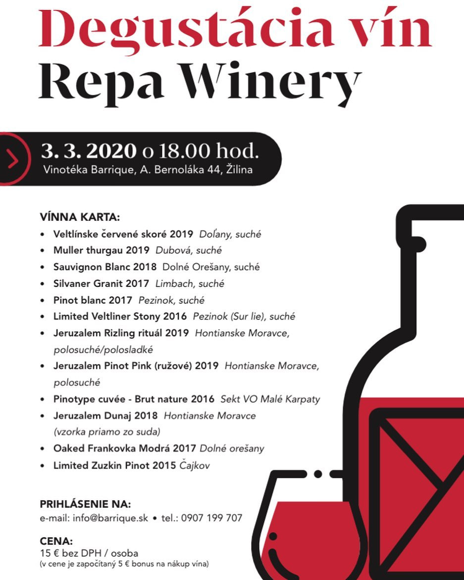Degustácia vín REPA WINERY