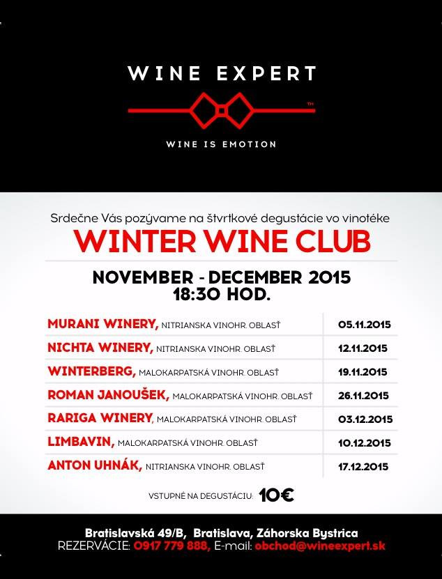 Degustácie vo Winter Wine Club-e (11-12/2015)