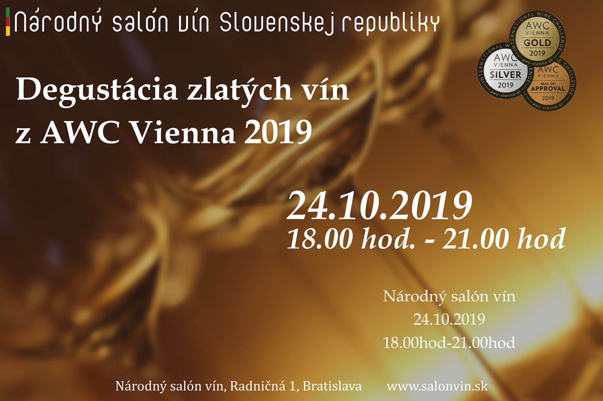 Degustacia zlatých vín z AWC Vienna (24.10.2019)