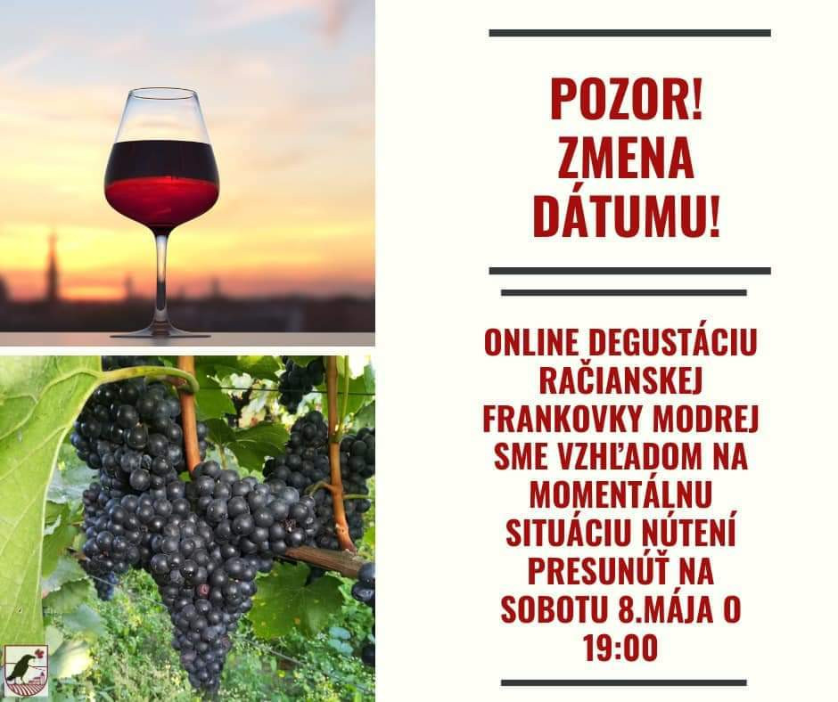 Online degustácia račianskej Frankovky modrej