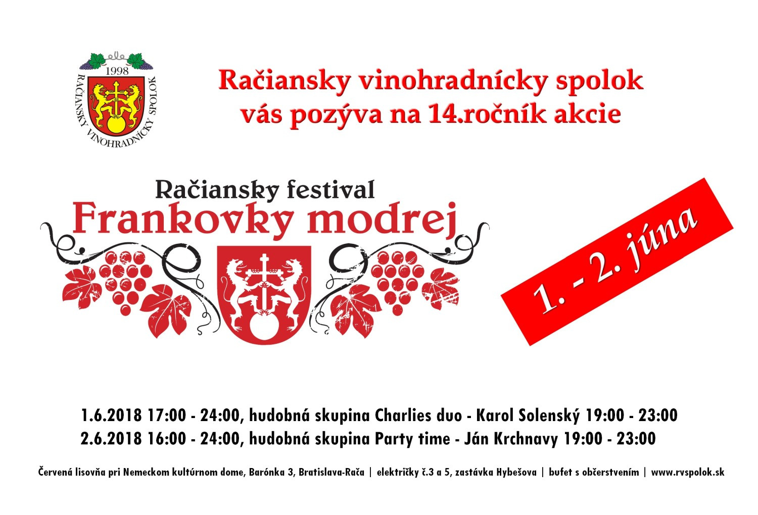 Račiansky festival Frankovky modrej (1. a 2.6.2018)