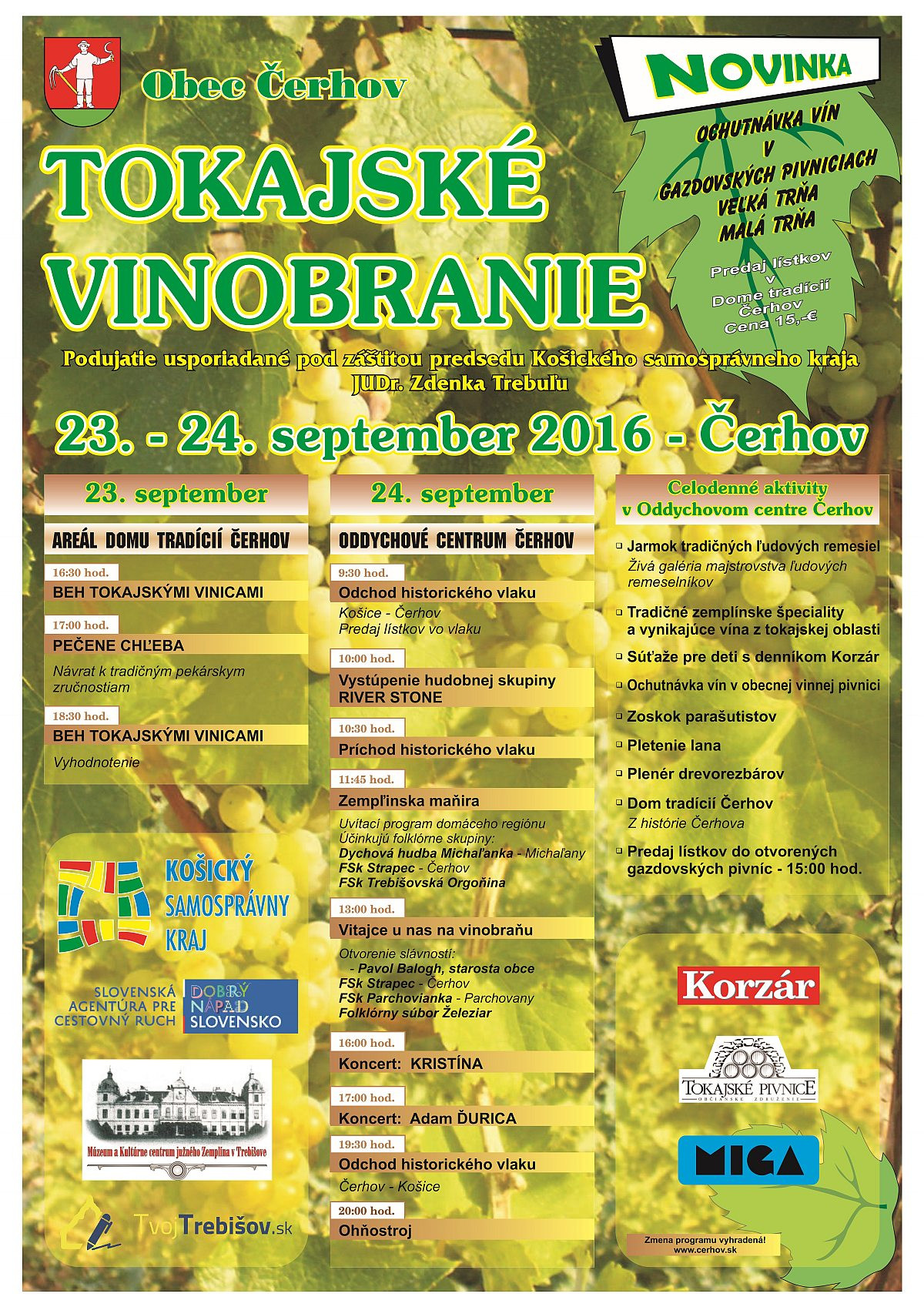 Tokajské vinobranie Čerhov 2016 (23.-24.9.2016)