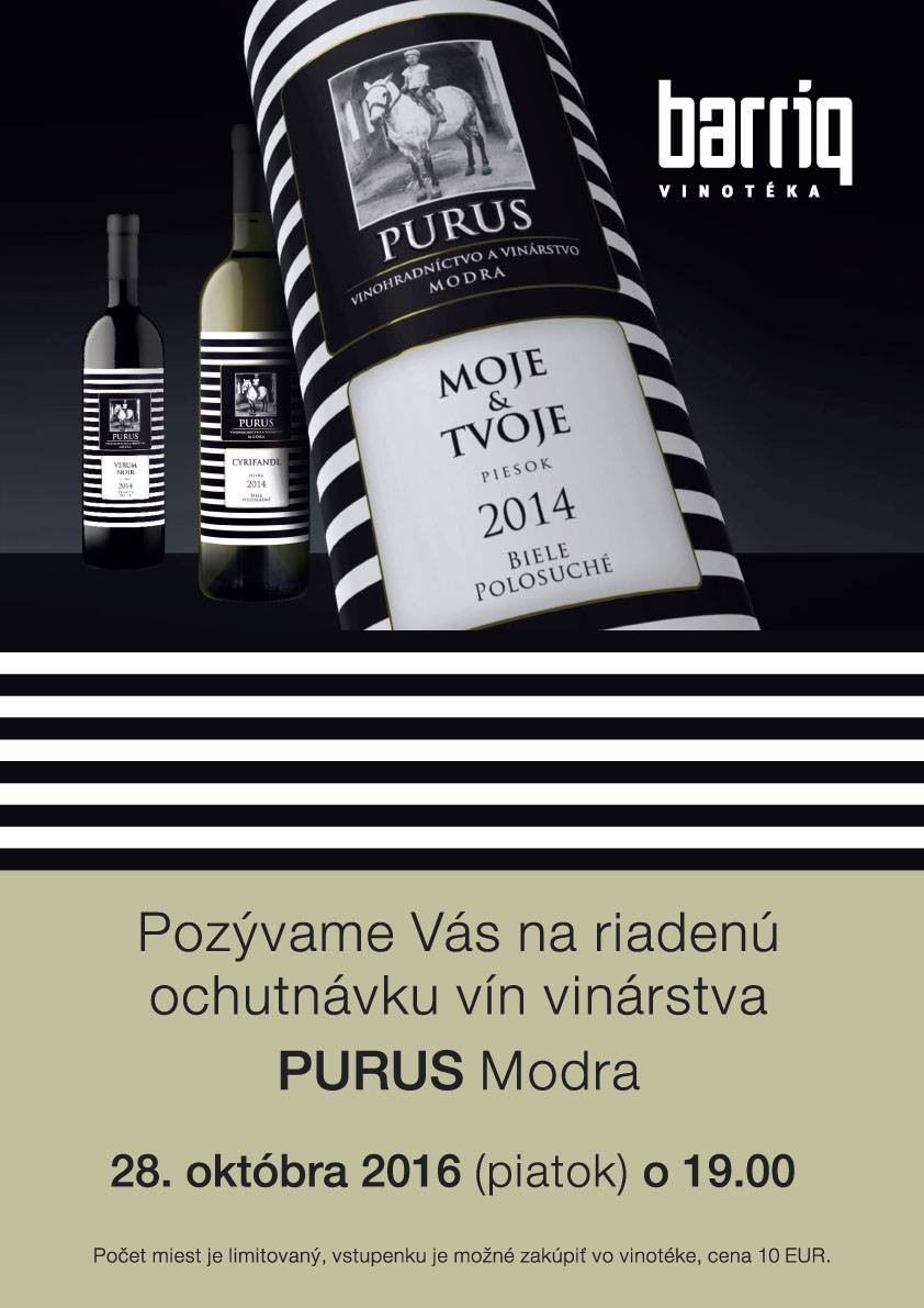 Ochutnávka vinárstva PURUS (28.10.2016)