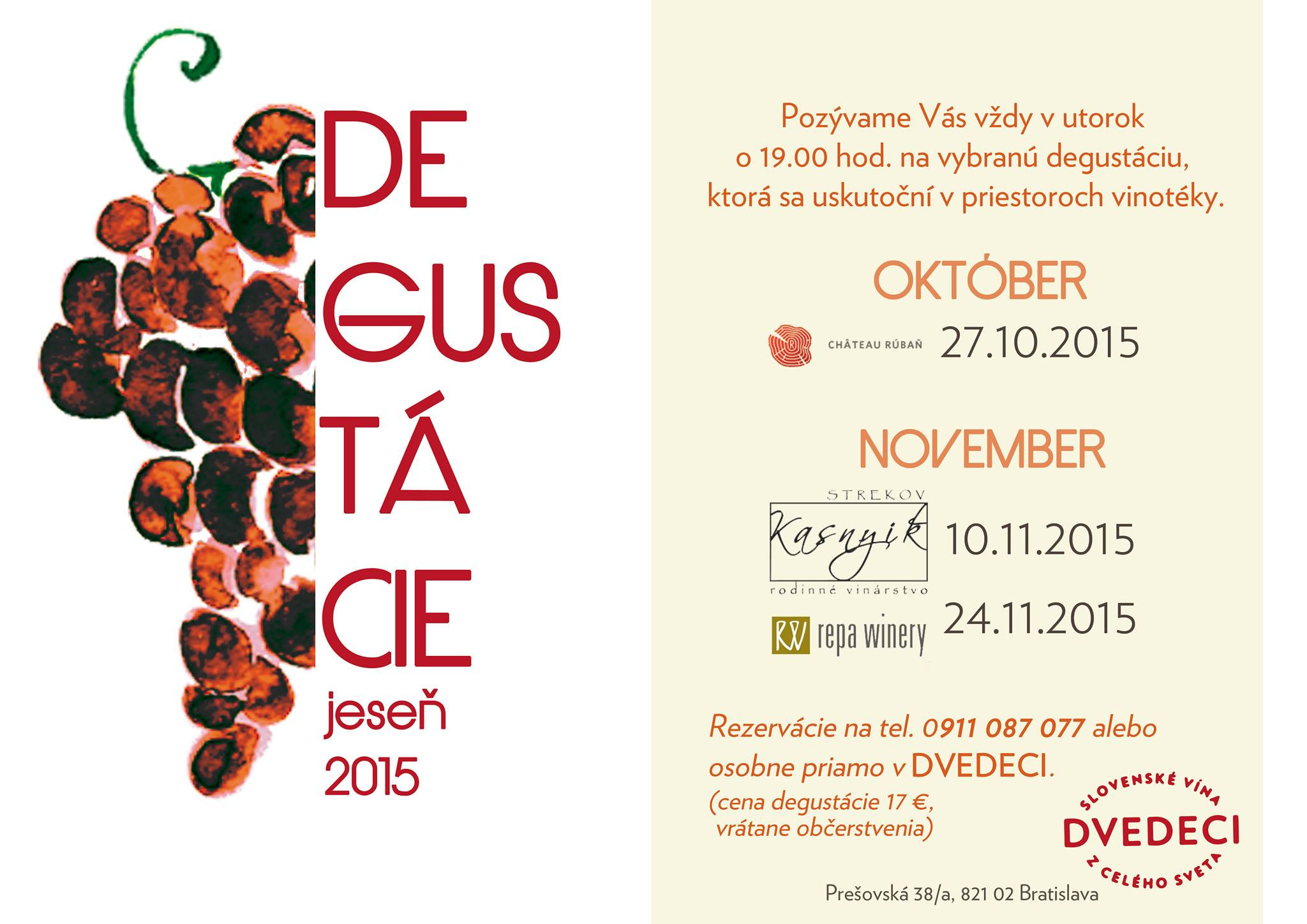 Degustácia vinárstva Chateau Rúbaň (27.10.2015)