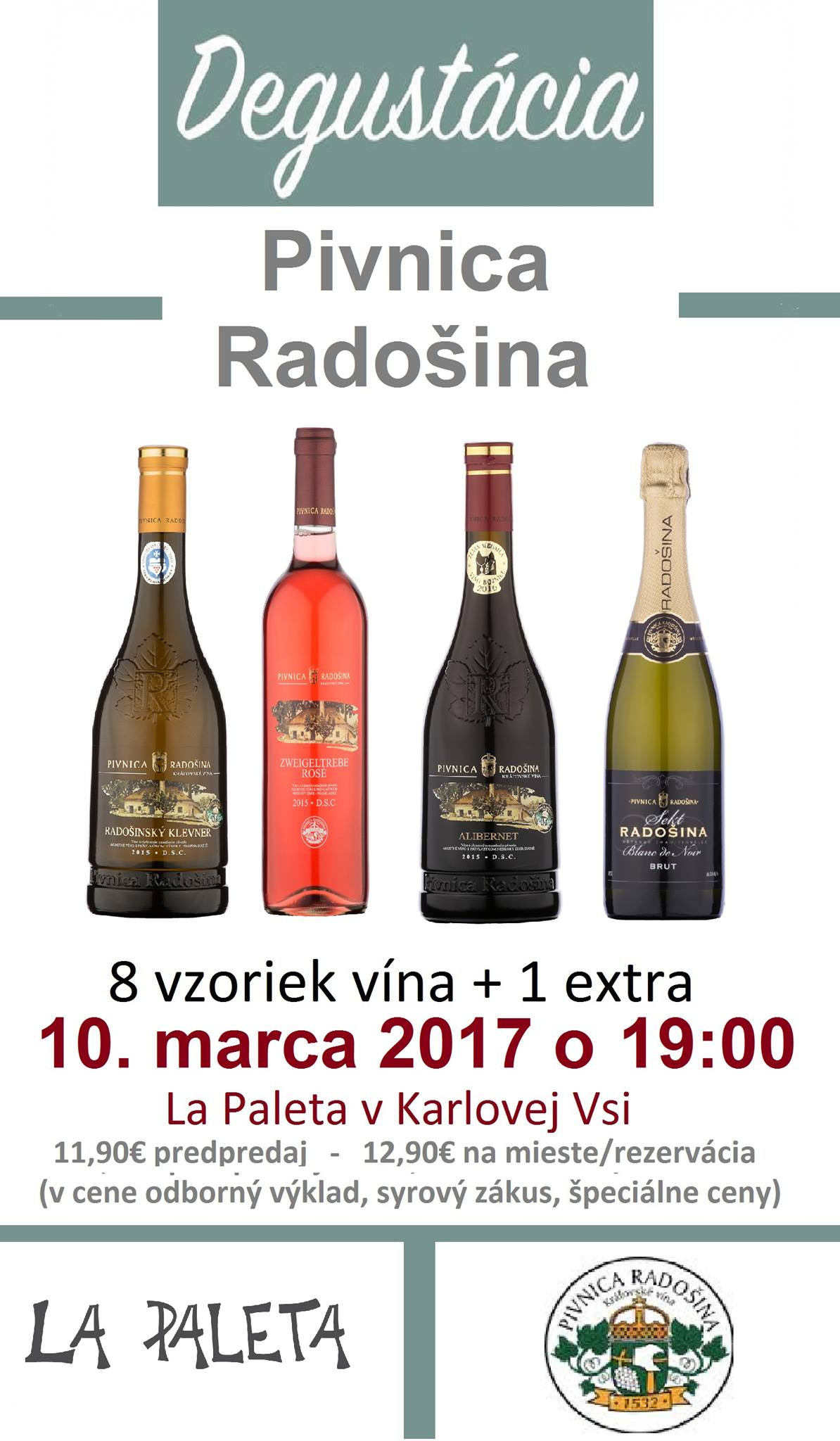 Degustácia kráľovských vín - Pivnica Radošina (10.3.2017)