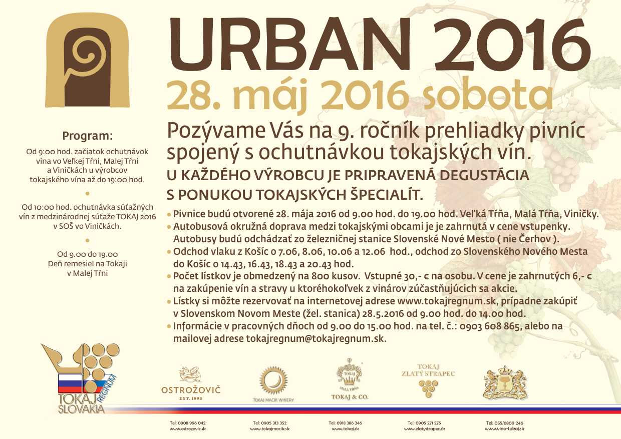 Požehnanie mladého vína - Urban 2016 (28.5.2016)