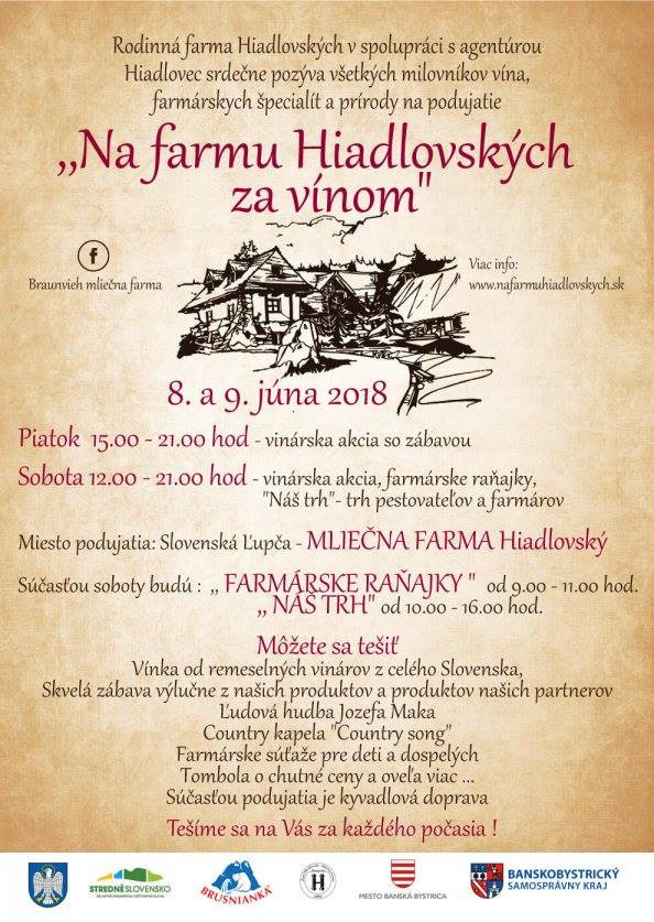 Na farmu Hiadlovských za vínom (8. - 9.6.2018)