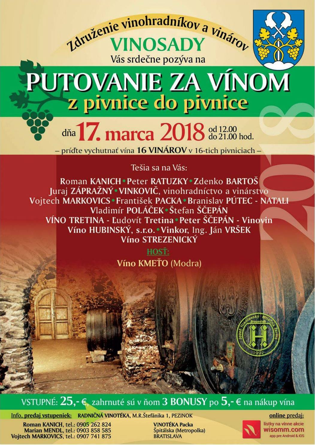 Putovanie za vínom vo Vinosadoch (17.3.2018)