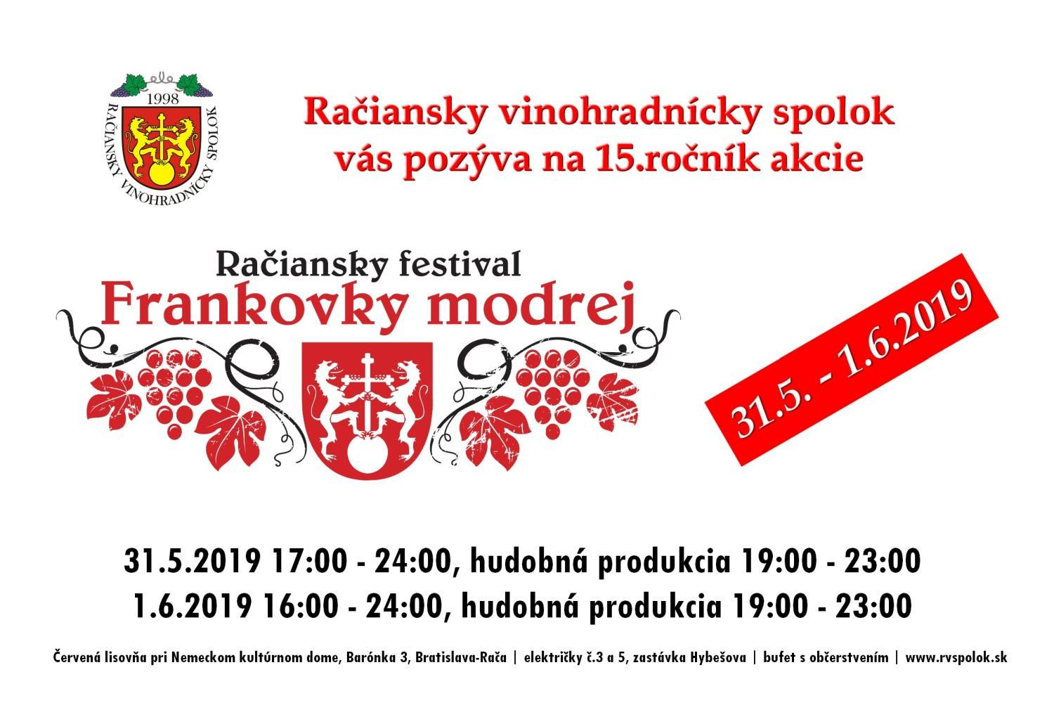 Račiansky festival Frankovky modrej (31.5. - 1.6.2019)