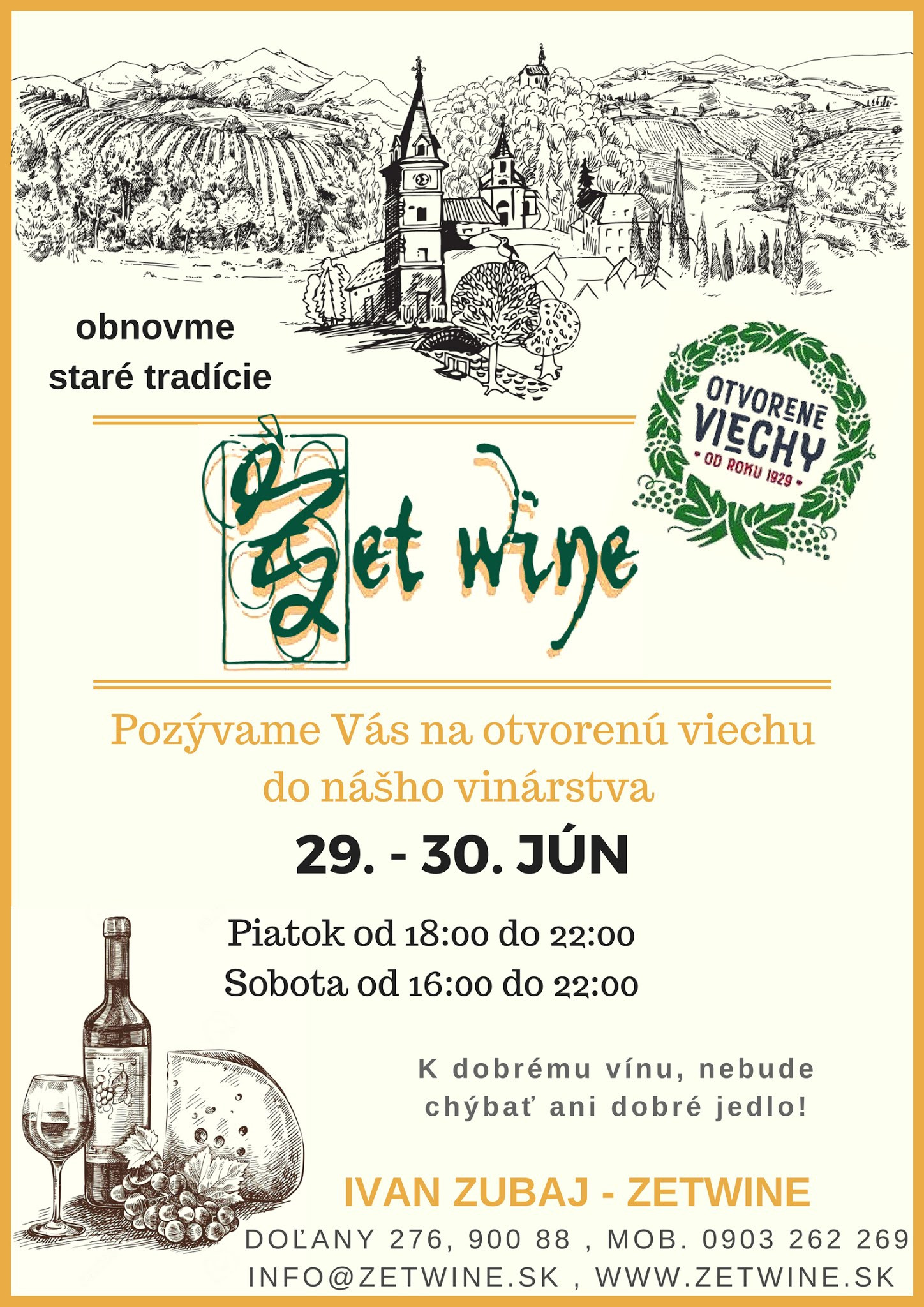 Otvorené viechy vo vinárstve ZetWine (29. - 30.6.2018)