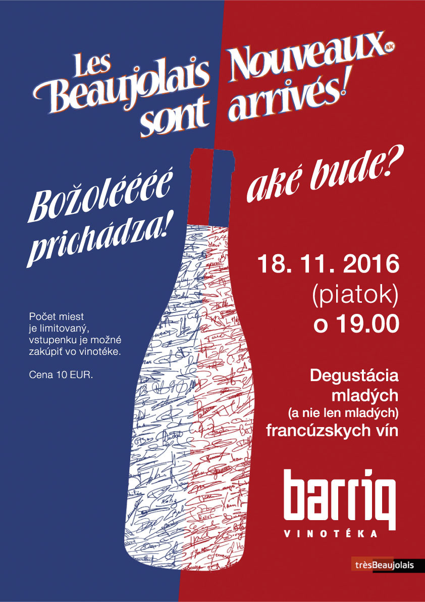 Degustácie v Barriq-u: Beaujolais + NAVIN (18.11. a 2.12.2016)
