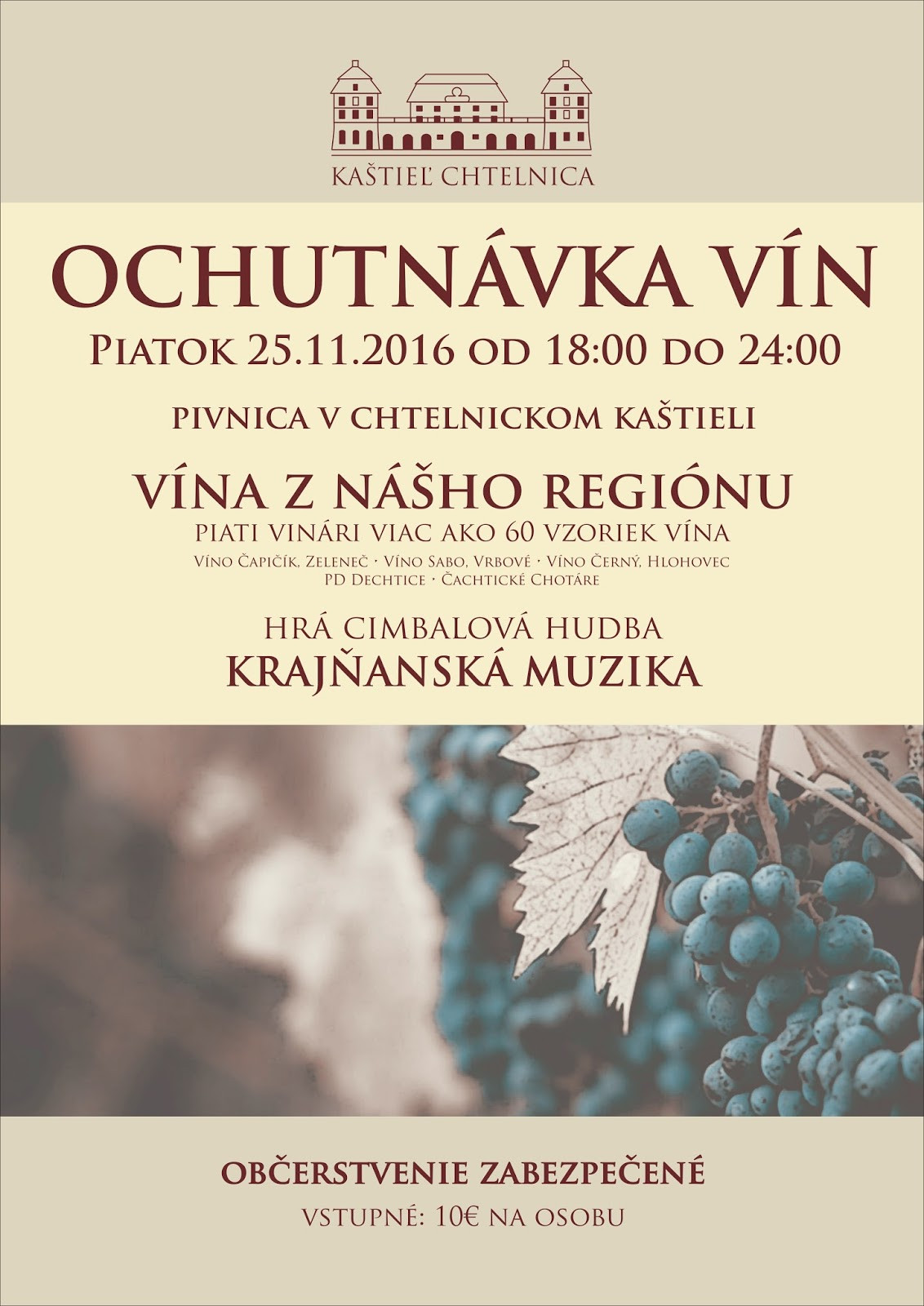 Ochutnávka vín v Chtelnickom kaštieli (25.11.2016)