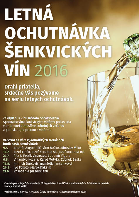 Letné ochutnávky šenkvických vín 2016